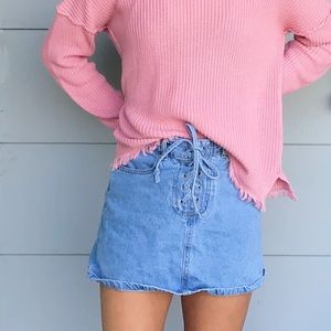 TIE UP JEAN SKIRT✨